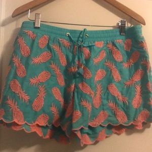 Likely Pulitzer Pineapple Embroidered Shorts